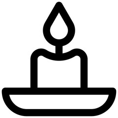 Candle. Editable stroke vector icon. 