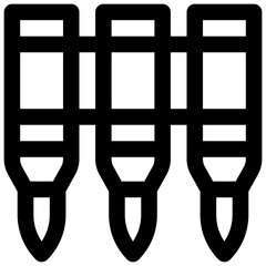 Bullet belt. Editable stroke vector icon. 