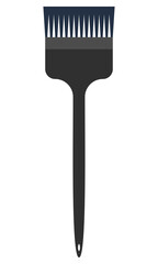 Hair coloring brush with comb in flat illustration isolated on white background.