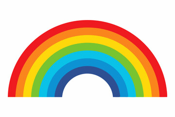 Obraz premium A Colorful Rainbow Arched Against a White Background