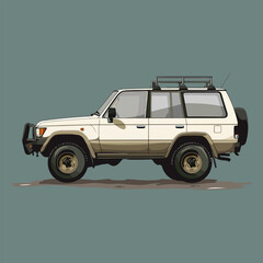 Vintage Off-Road SUV Illustration