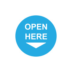 open here label stickers sign icon vector 