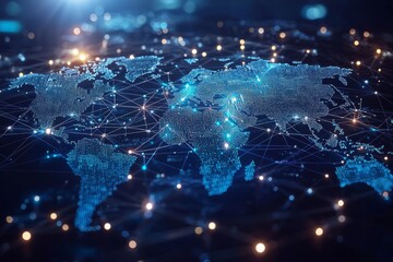 Global Digital Business Network Connection Illustration created with Generative AI