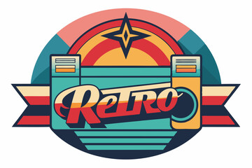 Retro Camera with Rainbow and Star Design