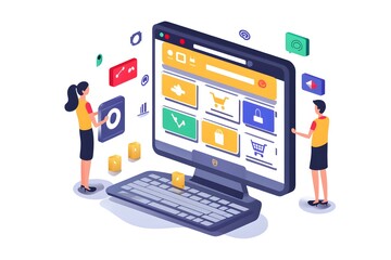 Digital Online Business and E commerce Analytics Dashboard Interface