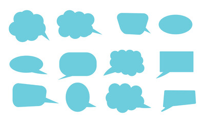 Speech Bubble Balloon Icon | Blank Bubbles | Communication Symbol | Message Logo | Cartoon Sign | Isolated | Variations.
