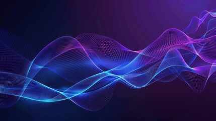 Abstract Blue and Purple Waves with Dots
