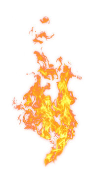 Realistic fire overlay effect. Vivid flames isolated on transparent background