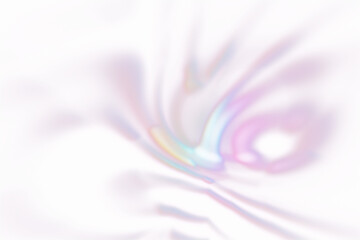 Abstract reflected or refracted light overlay with holographic color effect on transparent background