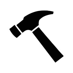 Minimalist Hammer Silhouette Vector Design for Construction