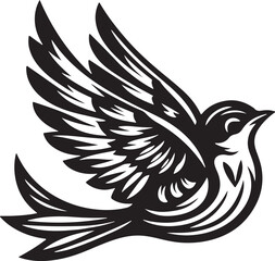 beautiful cute bird logo icon vector art illustration