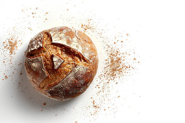 AI generated image loaf of bread isolated on white color background generative ai