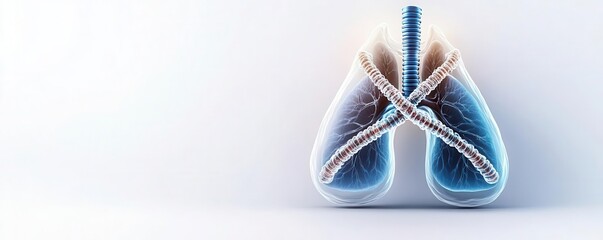 DNA strands intertwining with a pair of lungs, highlighting the genetic factors in lung cancer, Lung Cancer, Genetics, Genetic health concept