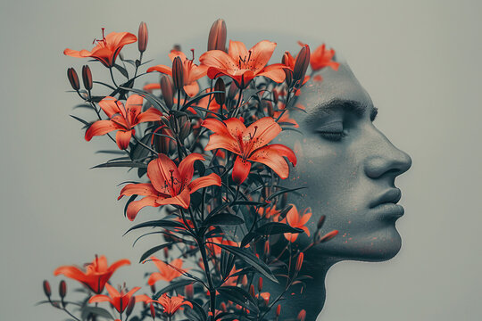 Generative AI technology cut-out graphical retro collage with vivid vintage elements paper art design