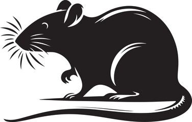 rat silhouette vector art illustration