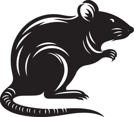 rat silhouette vector art illustration