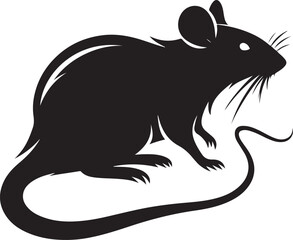 rat silhouette vector art illustration