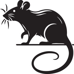rat silhouette vector art illustration