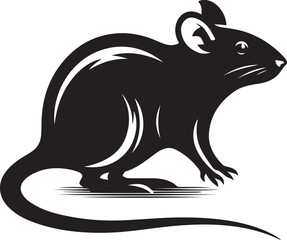 rat silhouette vector art illustration