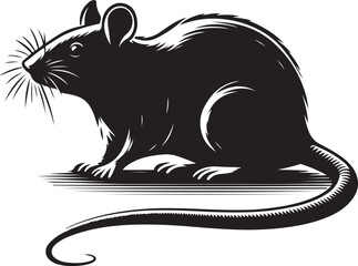 rat silhouette vector art illustration