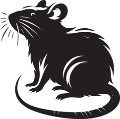 rat silhouette vector art illustration