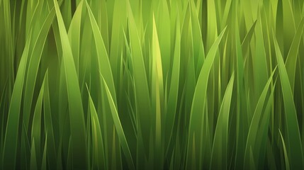 A minimalist vector background with stylized flat green grass blades in varying shades of green to create depth and visual interest.