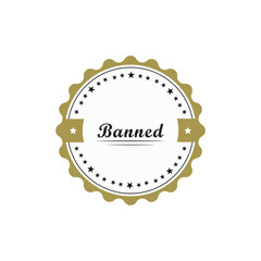 Banned label design stock