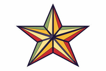 Obraz premium Five-pointed star with a colorful geometric design
