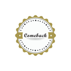 Comeback  label design stock