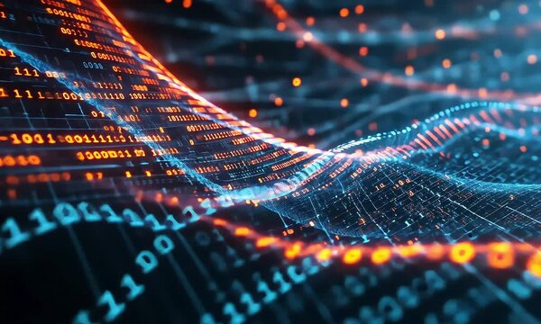 Abstract Digital Data Wave motion background