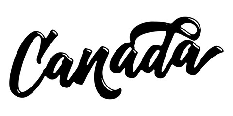 Canada country name written in street art-style liquid brush script lettering
