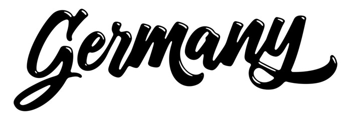 Germany country name written in street art-style liquid brush script lettering