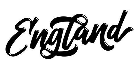 England country name written in street art-style liquid brush script lettering