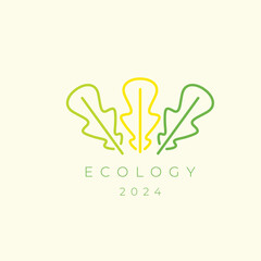 botanical plant minimal line logo design graphic vector