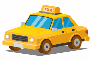 Yellow Taxi Cab with TXX Sign on Roof