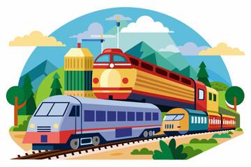 Train Journey Through a Mountainous Landscape