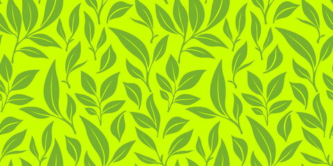 leaves vector pattern background. Green leaf seamless pattern. leaves pattern background. seamless patterns with green leaves.