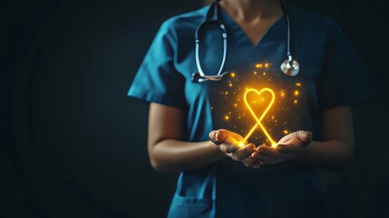 Doctor Holding a Glowing Heart: Symbol of Hope and Healing