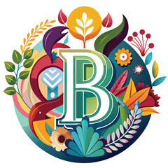 Obraz premium the logo monogram of the letters b