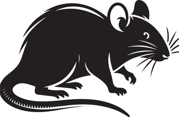 rat silhouette vector art illustration