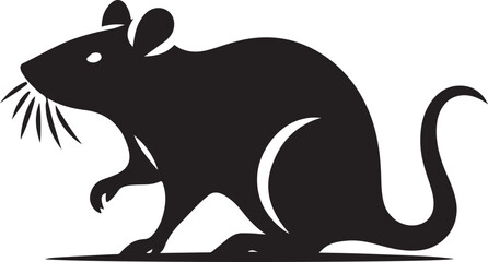 rat silhouette vector art illustration