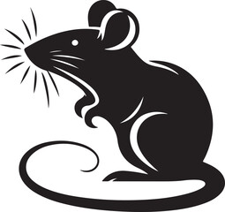 rat silhouette vector art illustration