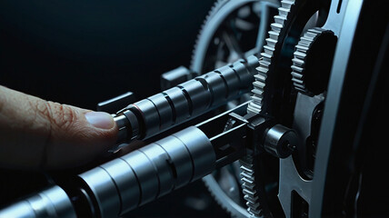 Fototapeta premium A digital lever in rich contrast 3D that manipulates the mind Generated by AI