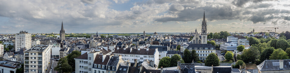 Panoramic of Caen city from Caen Castle in Normandy - France