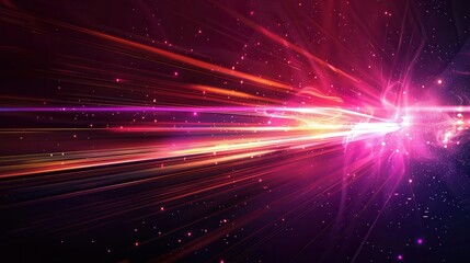 Naklejka premium Streaks of Light: Abstract Art with Beautiful Glowing Beams on Dark Background