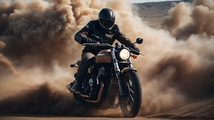 Naklejka premium motocross rider on a motorcycle