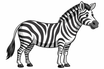 Fototapeta premium Cartoon Zebra with Black and White Stripes