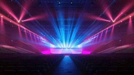 Fototapeta premium An innovative AI-enhanced concert venue with interactive light shows and immersive sound systems