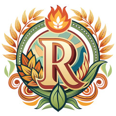Obraz premium the logo monogram of the letters r