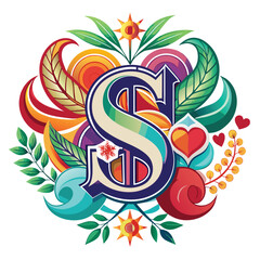 Naklejka premium the logo monogram of the letters s